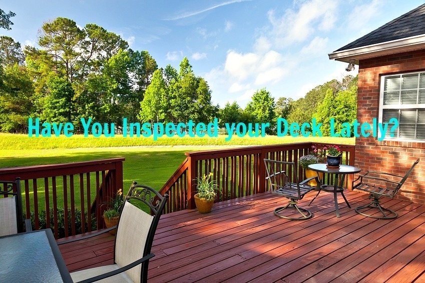 Inspect your wood deck annually to prevent deck collapse resulting in injuries.