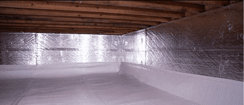 No Fiberglass - Crawl space encapsulation by Atlantic Foundation and Crawl Space Repair